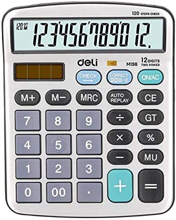 Deli EM19810 12-Digit Metal Calculator – Heavy Duty Office & Accounting Calculator