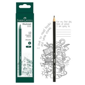Faber-Castell 1111 HB Black Matt Graphite Pencils – Pack of 12 (Premium Writing & Drawing)