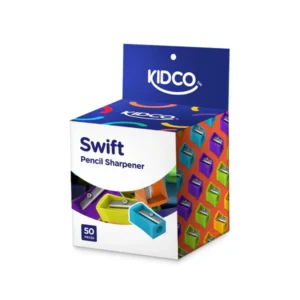 Kidco Swift Pencil Sharpener Box of 50 Pieces | Bulk Colorful Manual Sharpeners for Schools