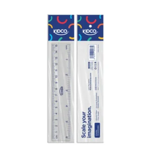 Kidco 6 Inch Clear Plastic Ruler | Smooth Edges | Dual Scale cm and Inches | Pack of 36