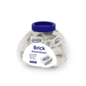 Kidco Brick Pencil Eraser Jar 40 pcs | White Soft Eraser