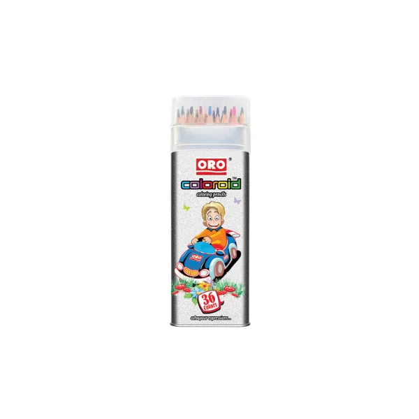 ORO Coloroid Tin Jar 36 Colored Pencils Set
