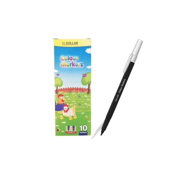 Dollar Simple Marker Round Tip Pack of 10 Pcs | Permanent Marker Pen