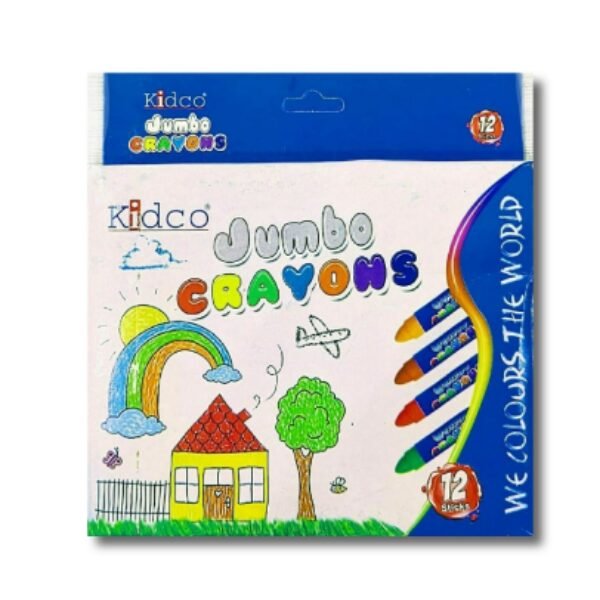 KIDCO Jumbo Crayons 12 Pcs Pack | Non Toxic Wax Crayons for Kids