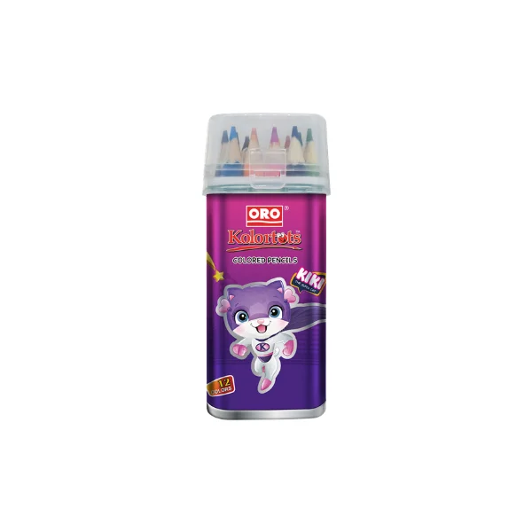 KOLORTOTS Tin Jar of 12 Color Pencils (Half Size)