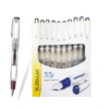 Shop Dollar 717i Transparent Fountain Pen Pack of 10 online in Pakistan. Features a transparent body, fine iridium nib, smooth ink flow, and large ink reservoir for comfortable everyday writing.