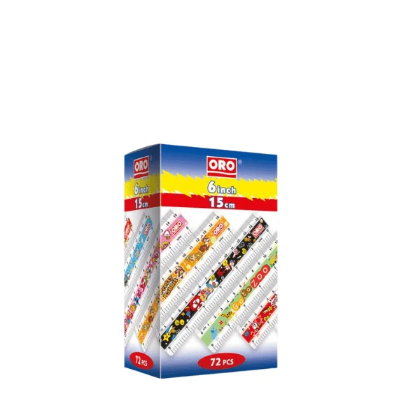 ORO 6 Inch Plastic Ruler – Multi Color Measuring Scale