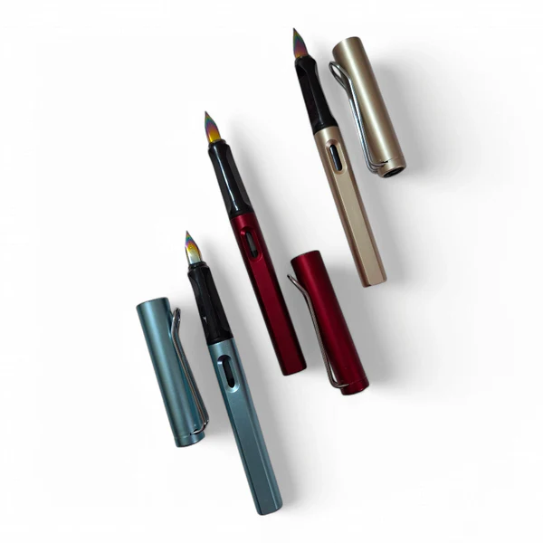 KF-125 Compact Fountain Pen with Cartridge and Converter, Metal Body